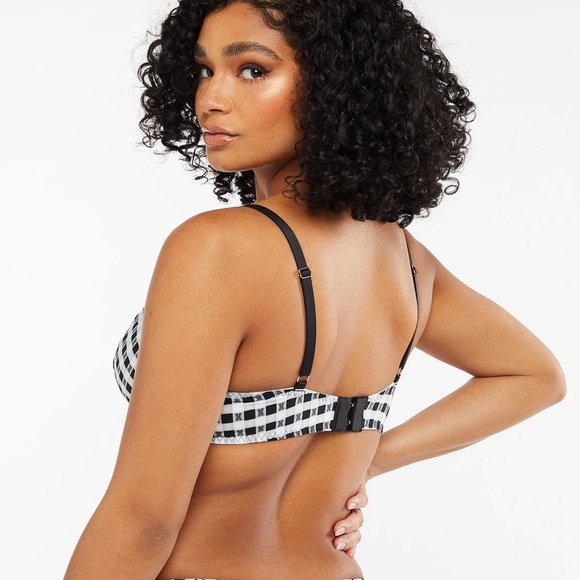 NWT Savage X Fenty Gingham Remix Unlined Plunge Bra | 34B - Picture 6 of 11